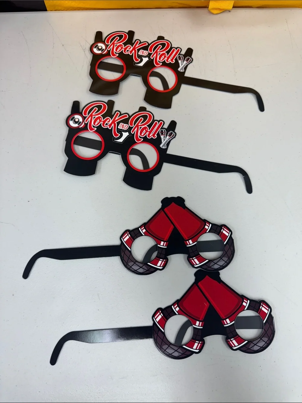 Rock and Roll party favors paper glasses photo props fun guitar music new18 pack